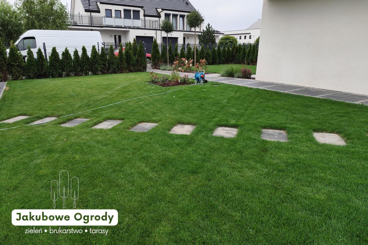 Nowoczesny ogród pełen zieleni i harmonii